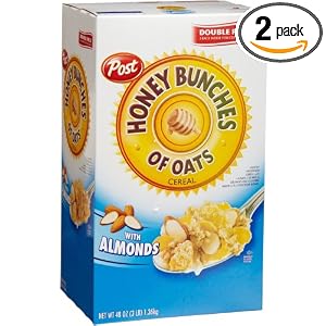 Honey Bunches of Oats with Almonds Cereal, 48-Ounce Boxes (Pack of 2) by Post