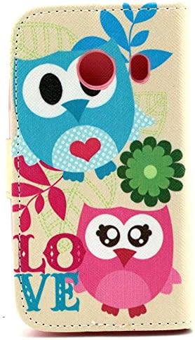 Galaxy Ace Style Case, G310 Owl Case ,Camiter Love Owls Design Premium PU Leather Wallet Folio Protective Skin Cover Case with Magnetic Closure for Samsung Galaxy Ace Style G310 (Stand Function /Built-in Credit Card/ID Card Slot)