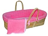 Tadpoles 5 Pc. Cable Knit Moses Basket Set- Fuchsia