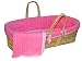 Tadpoles 5 Pc. Cable Knit Moses Basket Set- Fuchsia