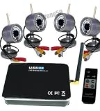 Wireless 4 Video Camera USB IR CCTV Home Security DVR System