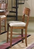 Set of 2 Medium Brown Counter Height Stools with Back