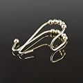 Solid Brass Double Hook Roller Ball Curtain Rings - 12 Rings - Polished & Lacquered Brass