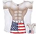 Stars & Stripes Guy Board Shorts Cover-Up T-Shirt Size M/L