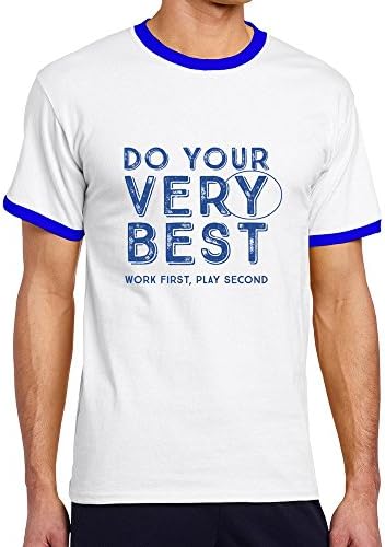 UWL Doyourbest CONTRAST COLOR Man T-Shirt 100% Cotton Arts Crafts&amp;Sewing Clothing Tshirt Men Blank RoyalBlue X-Large