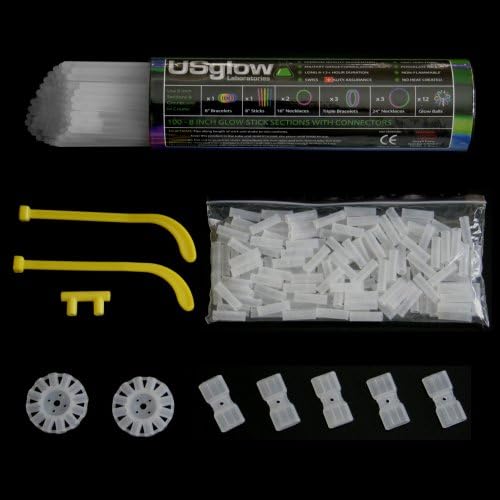 200 8" Premium Glow Stick Bracelets (Bi-Colored, Mixed Colors)