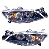 04-06 Mazda 3 Sedan 4-Door Headlights Headlamps Head Lights Lamps Pair Set by Aftermarket