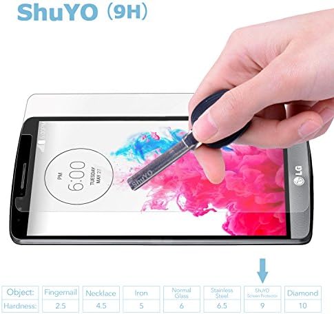 LG G3 Screen Protector, ShuYO(TM) LG G3 Tempered Glass, 2.5D Round Edge/99% Clarity/0.3mm/9H Hardness/Shatter-Proof/Bubble Free, Glass Screen Protector for LG G3