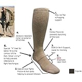 Covert Threads Sand Military Boot Socks, Brown, Medium
