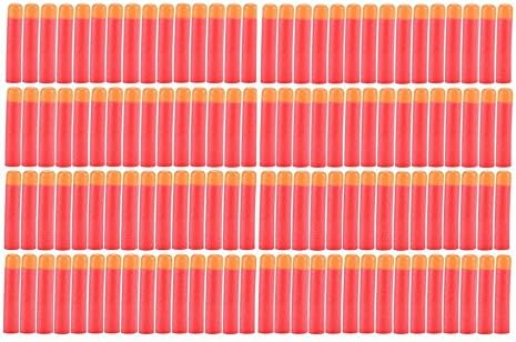 PuDax 60Pcs Soft Mega Refill Bullet Darts Foam Darts for Nerf N-strike Elite Series Blasters Kids Toy Gun,Red
