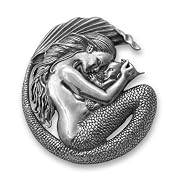 Mermaid Motherhood Silver Mother & Child Pendant