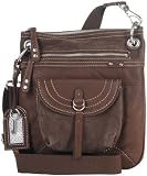 Fossil Handbag - Weekender Leather Crossbody (Color: Espresso) by FOSSIL