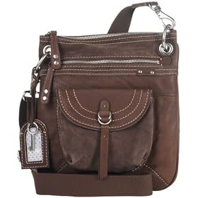 Fossil Handbag - Weekender Leather Crossbody (Color: Espresso)