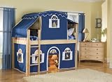 Bolton Furniture Bennington Low Loft in Natural with Optional Tent Tower and Slide