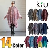 kiu キウ ユニセックス レインポンチョ PONCHO WPC ワールドパーティー レインコート レインウェア ジャケット 雨具 カッパ メンズ レディース 男性用 女性用 男女兼用 (4.K11-024/ストライプ)