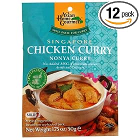Asian Home Gourmet Singapore Chicken Curry Mix, Nonya, 1.75-Ounce Pouch (Pack of 12) by Asian Home Gourmet