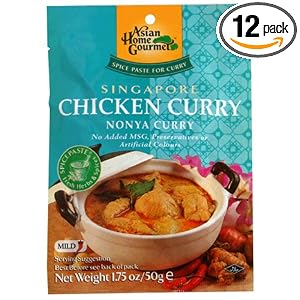 Asian Home Gourmet Singapore Chicken Curry Mix, Nonya, 1.75-Ounce Pouch (Pack of 12)