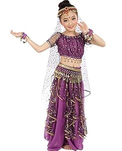 Astage Big Girls` Belly Dance Carnival Dancing Dress Purple S-M