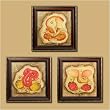 Set of 3 Hand Painted Embossed Ganesh Paintings