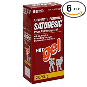 Sato Satogesic Pain Relieving Gel, Hot Gel , 2 Ounces (Pack of 6) Sato Satogesic Pain Relieving Gel, Hot Gel , 2 Ounces (Pack of 6)