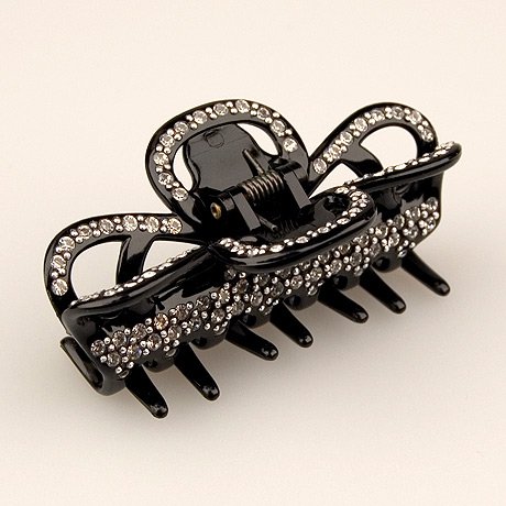 Balisier Black Crystal - Cubitas Avignon Collection (Made in France - Hand-set Swarovski Crystals - Claw Clip)