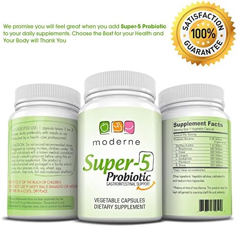 BEST Probiotic Supplement, High Potency - First-Class Formulated Probiotics with the Most Essential Strains for Women & Men - It Works! - Billion of Important CFUs for Complete Immune and Digestive Health Support! 60 Veg Capsules.