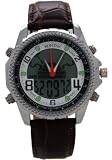 KONTAS - Montre Homme - Quartz - Cuir - Dual Time Blanc Sports Bracelet en cuir WatchSport Watches