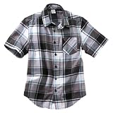 Boys' Shaun White Black Plaid Short-Sleeve Button Down Shirt