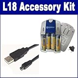 Nikon Coolpix L18 Digital Camera Accessory Kit includes: SB257 Charger, USB ....
