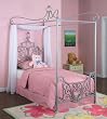 Princess Rebecca "Sparkle Silver" Canopy Twin Size Bed By Powell Furniture