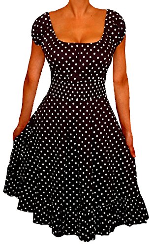 Funfash Plus Size Dress Polka Dots Rockabilly Retro Women's Dress Cocktail Dress