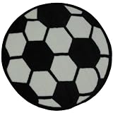 Round Soccer Ball Area Rug 39"