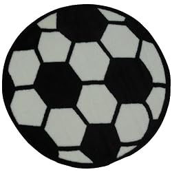 Round Soccer Ball Area Rug 39"