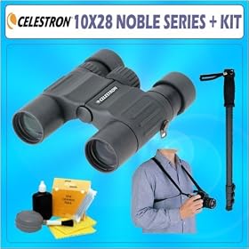 Celestron 10x28 Noble Waterproof Phase Coated Binocular Bundle