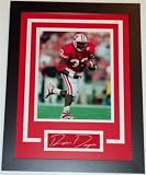 Ron Dayne Autographed/Hand Signed Jersey Cut Custom Framed with a Wisconsin Badgers 8x10 Photo - 199