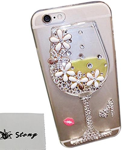 STONG Luxury Glitter Shiny 3D Colorful Diamond Crystal Flowing Colorful Liquid Glass Clear Back Soft Cover Case For Iphone (Yellow, iphone 5)