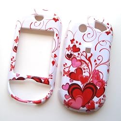Pantech Matrix Pro C820 AT&T Snap On Protector Hard Case Image Cover Red Hearts