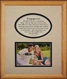 8x10 ENGAGEMENT Picture & Poetry Photo Gift Frame ~ Cream/Hunter Green Mat ~ Wonderful Gift Idea for the Newly Engaged Couple!