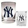 New York Yankees MLB Rocks Glass & Square Shot Glass Set - Primary Logo