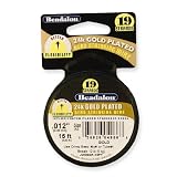 Beadalon 19 24K Gold Plated .015 Beading Wire 15ft
