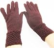 Handmade Pure Alpaca Natural Fiber Gloves - French Wine (100% Knitted By Hand/women)