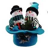 12" NHL San Jose Sharks Plush Snowmen Top Hat Christmas Table Decoration