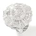  : 14K WHITE GOLD 1.50CT ROUND BAGUETTE DIAMOND RING