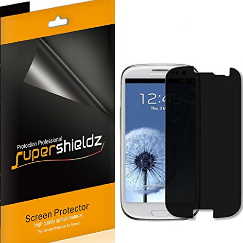 [2-Pack] SUPERSHIELDZ- Privacy Anti-Spy Screen Protector Shield For Samsung Galaxy S3 + Lifetime Replacements Warranty - Retail Packaging