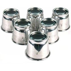 6 10X Loupes Jeweler Aluminum Magnifiers Eye Tools