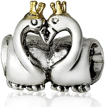 You Choose Multi-Selection (2) Silver Charms Pendents Beads Fits Pandora &amp; Similar Bracelets (Swan Love)