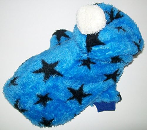 Dog Sweater with Hoodie - Soft Fleece Jacket Style - Blue Boy "Cozy Coat" for XS Small Teacup Toy Breeds - Chihuhua - Yorkie - Terrier - Easy snap closure - covers body core for added winter and early spring warmth