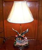 Bald Eagle and American Flag Themed Figurine Lampshade -- 19