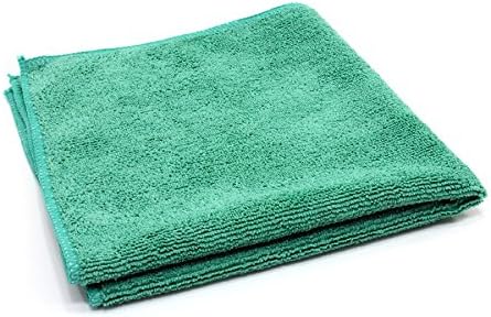 JaniFibert Microfiber Cleaning Cloth Towel 16x16 Inch (24, Green)