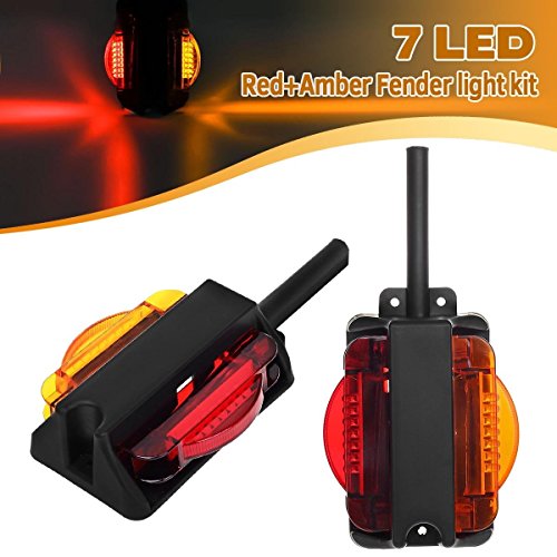 LED Trailer Fender Light Set/2 – Double Face 4″ LED Marker Clearance Lights 7Diode